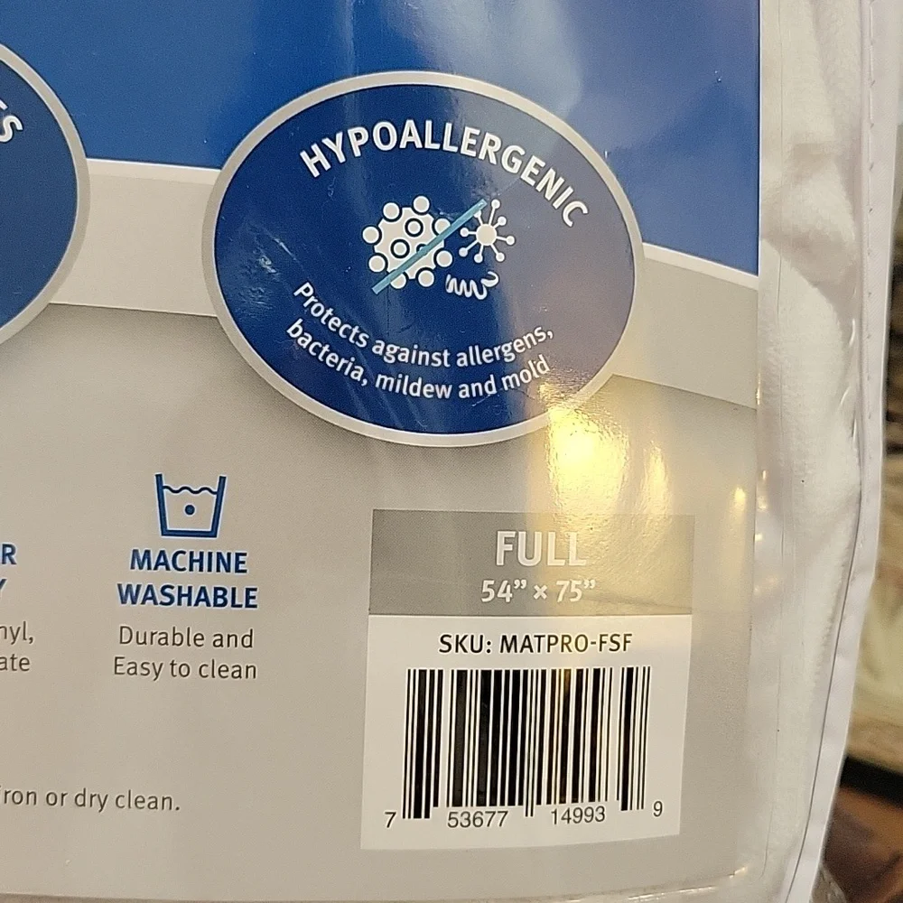 SureGuard Premium Full Mattress Protector White Cotton Terry Waterproof New